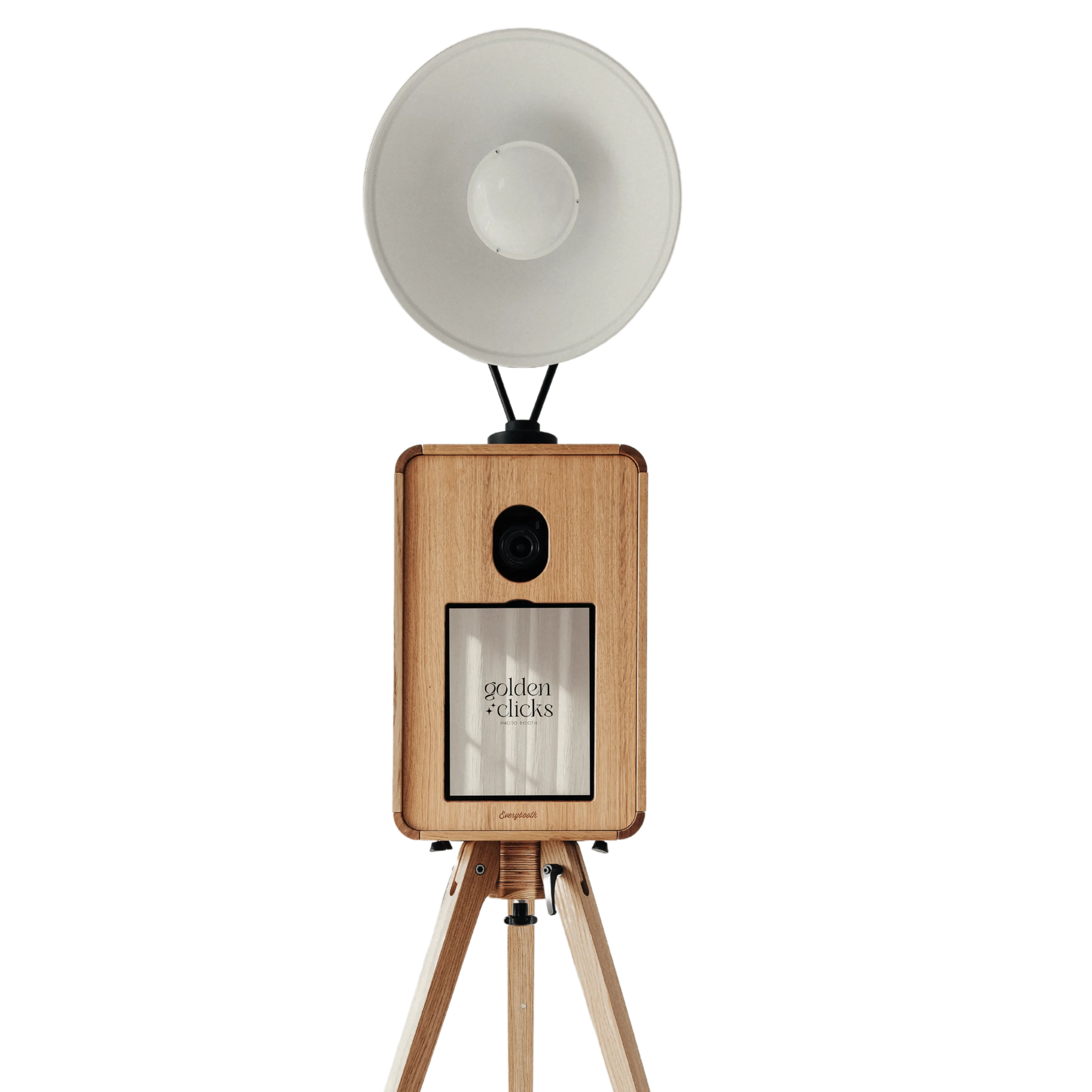 Luxury Orlando photo booth with modern oak design