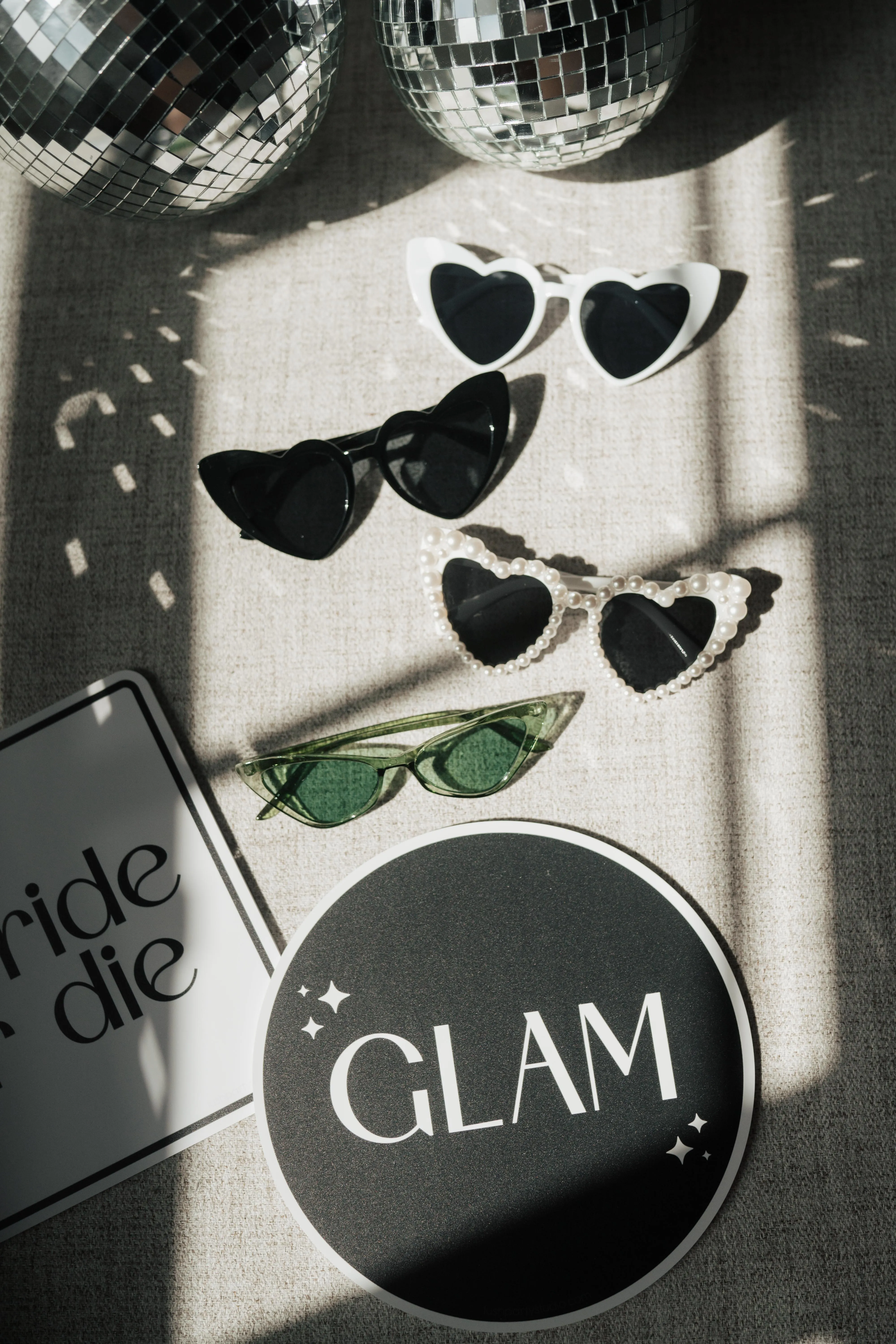 Photo booth props and sunglasses collection