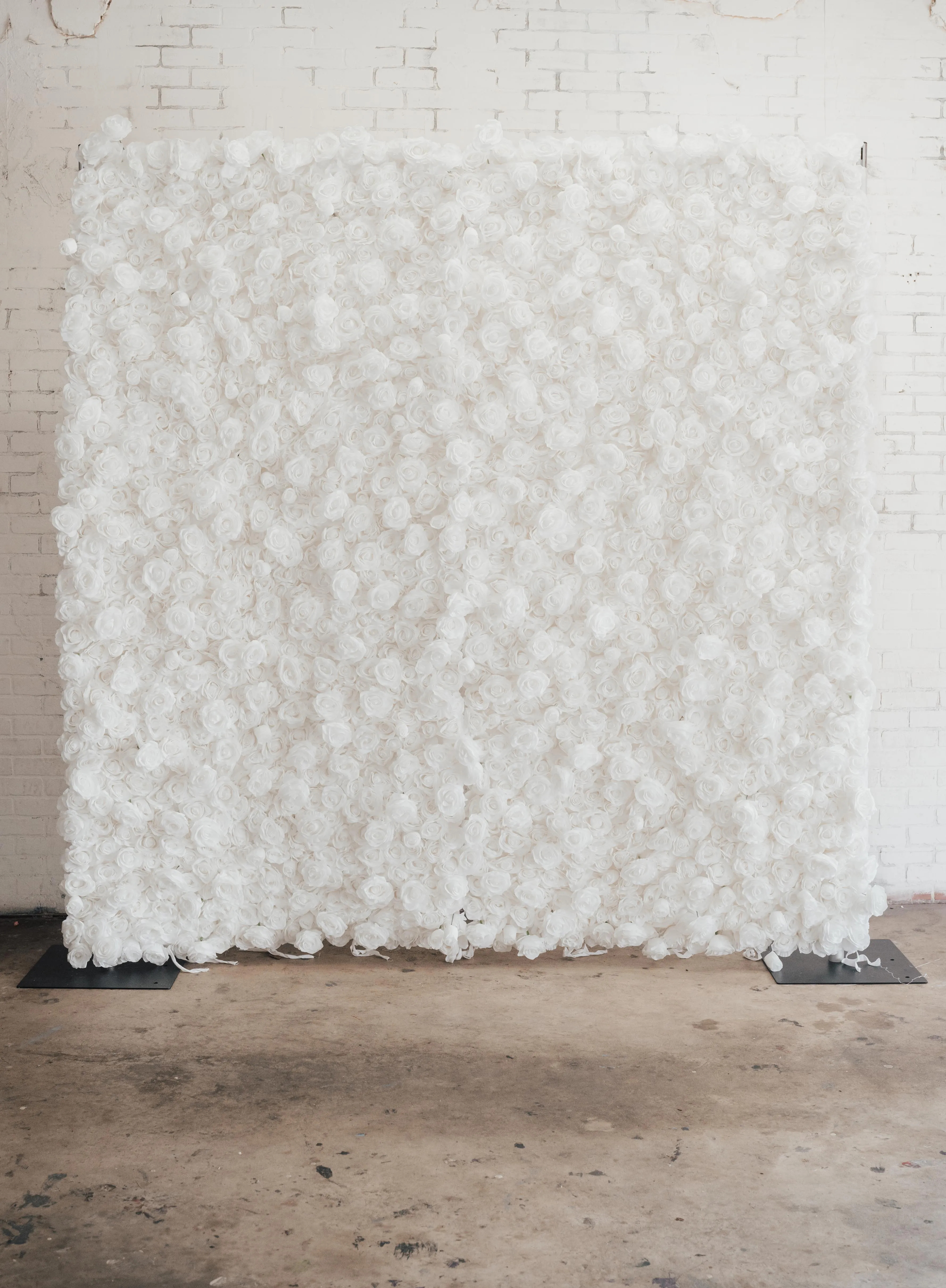 White flower luxe wall backdrop for elegant events
